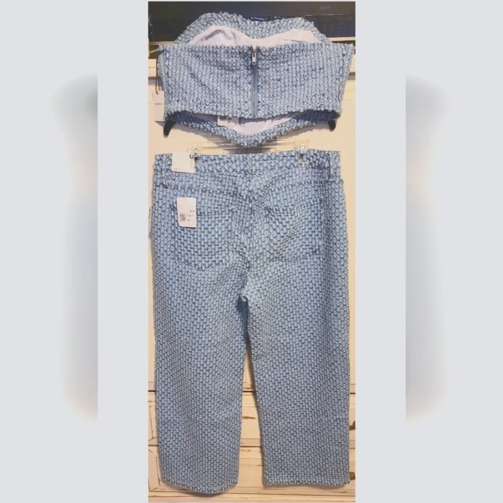 Denim pants and bustier top set - Picture 2 of 3